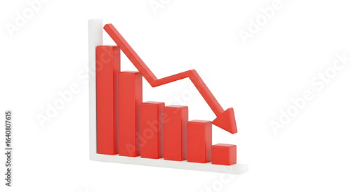 Free Download Red Chart Shows Decrease with Transparent Background - GFXLoad