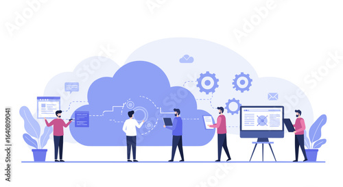 Team collaboration on cloud technology with data integration