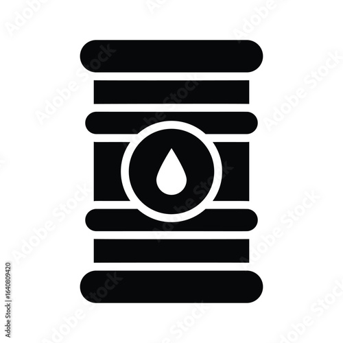 Oil barrel icon creatively designed in glyph style
