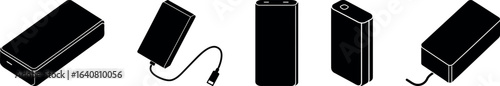 Power Bank Vector Icon Set