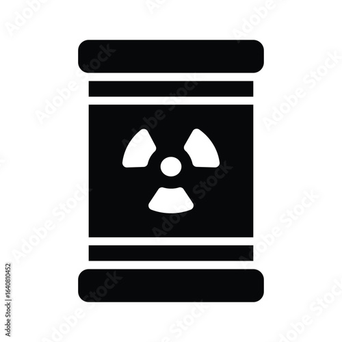 Ready to use glyph style icon of nuclear waste barrel
