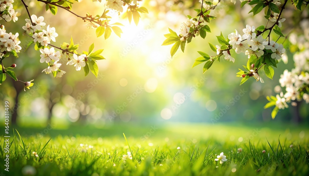 Sunlit blossom blooms in a serene nature landscape captured in a tranquil outdoor setting emphasizing the beauty of springtime Sunlit blossom blooms in a serene nature landscape captured in a tranquil outdoor setting emphasizing the beauty of springtime