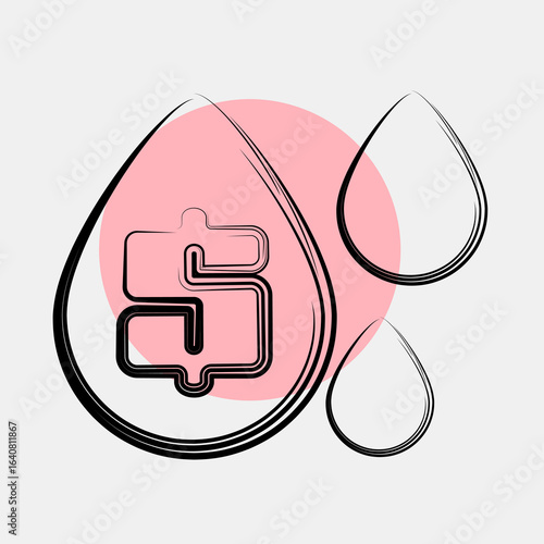 Icon oil price. Oil Industry elements. Icon in color spot style.
