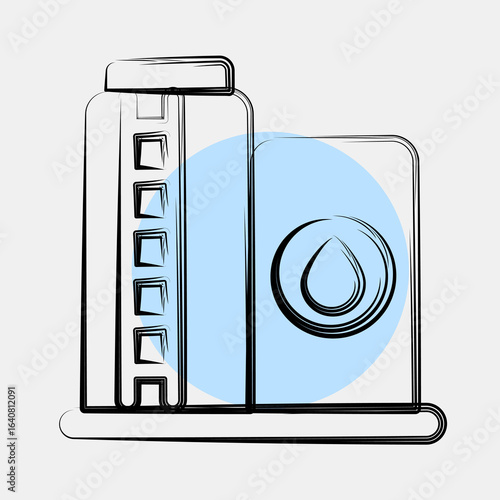 Icon oil storage. Oil Industry elements. Icon in color spot style.