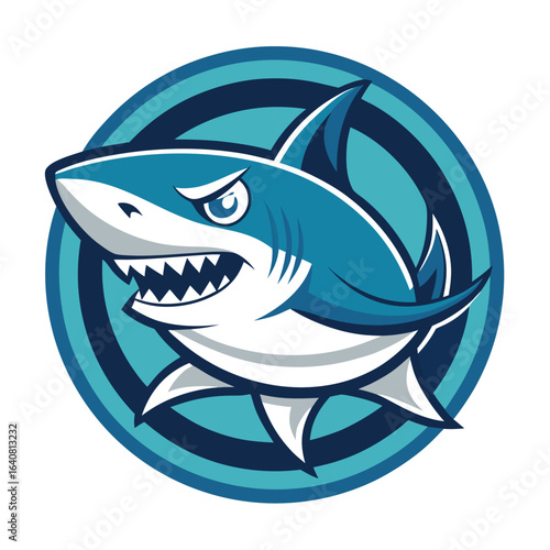 Cartoon shark character design perfect for sports team logos or merchandise