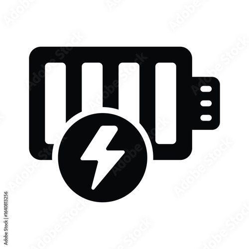 Easy to use glyph style icon showing battery cell