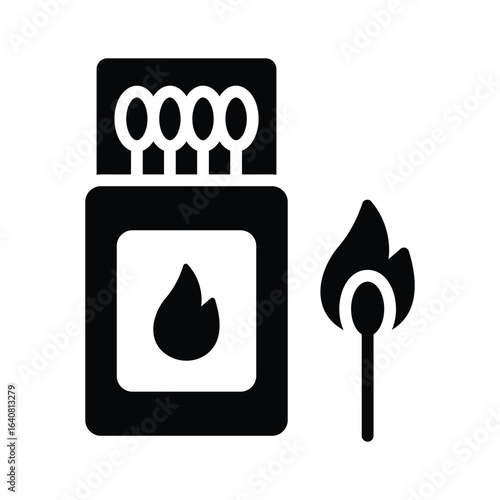 Matchbox icon designed in glyph style, easy to edit design