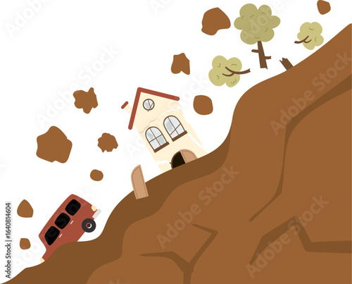 Landslide vector illustration