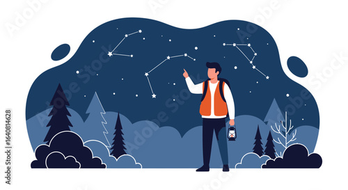 Stargazing Adventure Under the Cosmic Sky Among Nature And Celestial Wonders