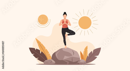 Zen Balance Reaching Serenity With Yoga In Nature Sunny Wellness Practice