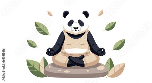 Zen Panda Finds Inner Peace Through Meditation Embracing Mindfulness And Serenity