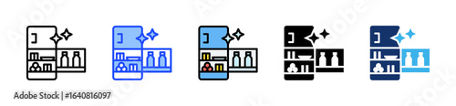 Refrigerator Cleaning Icon Collection With Multiple Styles