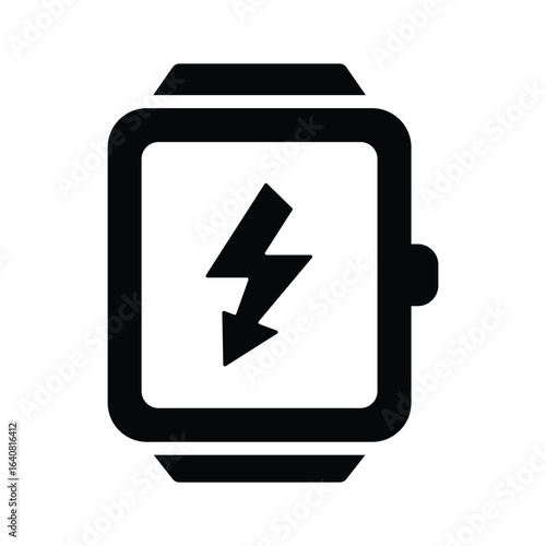 Here is a glyph style icon showing electric watch