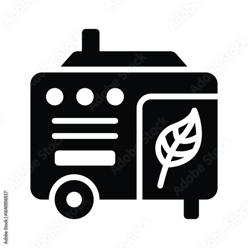 A well designed glyph style icon of eco generator