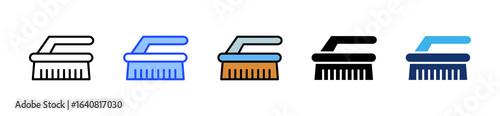 Scrub Brush Icon Collection With Multiple Styles