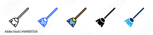 Broom Icon Collection With Multiple Styles