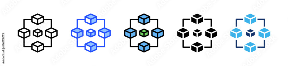 Blockchain Fund Icon Collection With Multiple Styles Blockchain Fund Icon Collection With Multiple Styles