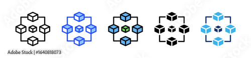 Blockchain Fund Icon Collection With Multiple Styles