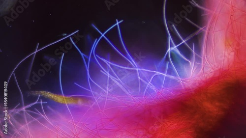 The amazing world of microbiology. Different bacteria, microbes and single-celled microorganisms are visible through a microscope. High-quality video
