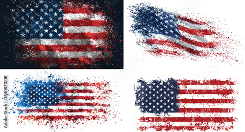 Distressed American Flags, Patriotism EPS