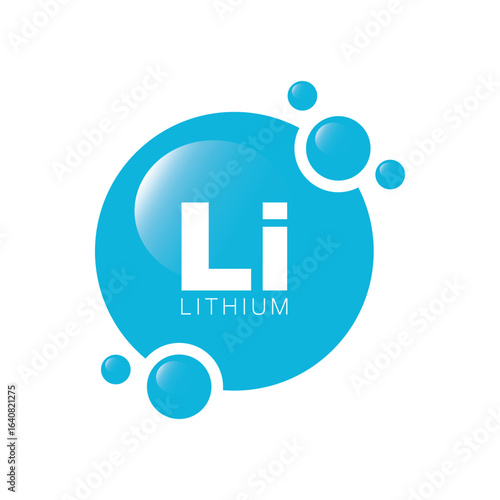 Lithium molecule models - vector, icon.