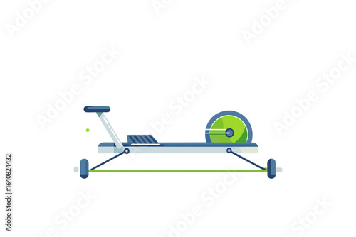 solar powered rowing machine icon showing modern eco design