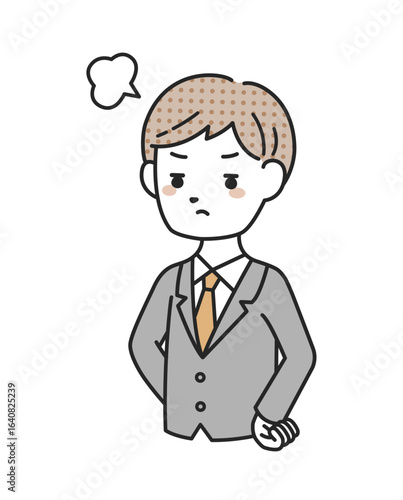 怒るスーツを着た男性