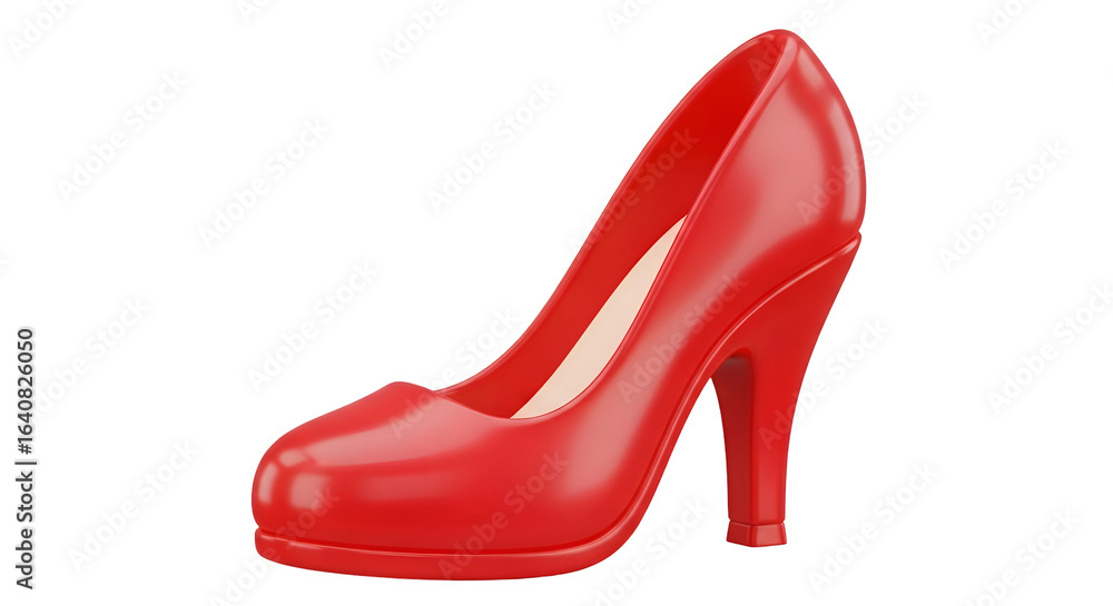 Red High Heels Rotating on Transparent Background Red High Heels Rotating on Transparent Background