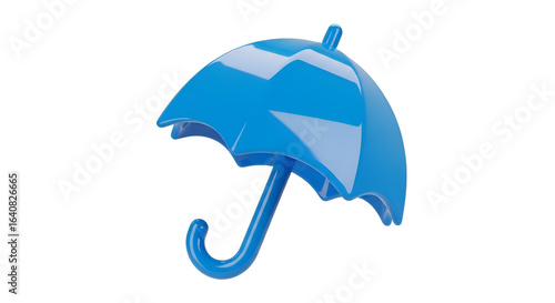 Blue Umbrella Rotates on Transparent Background