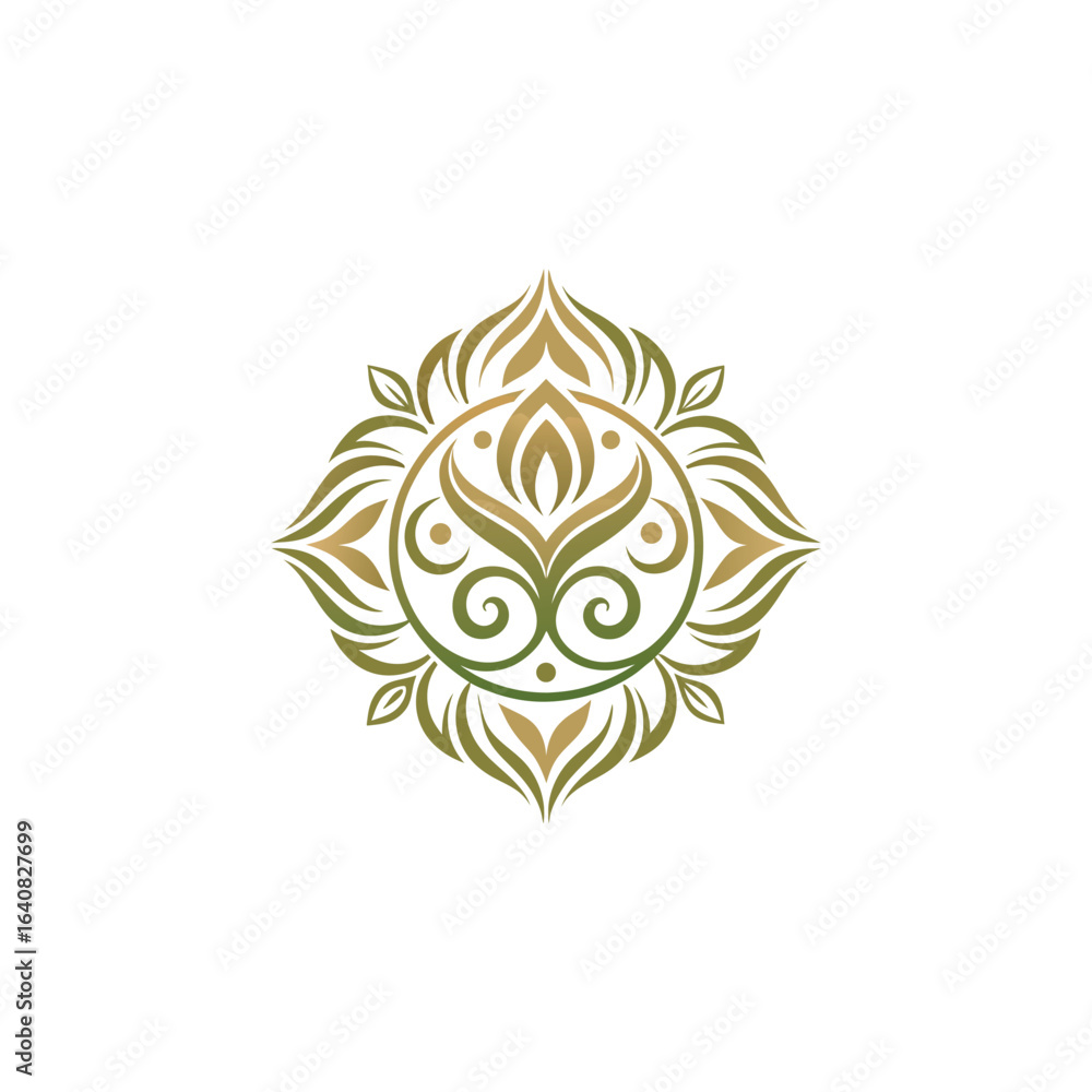 Fototapeta premium design-an-ornamental-floral-emblem-with-swirlig