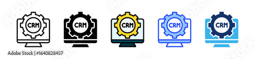 Crm System Icon Collection With Multiple Styles