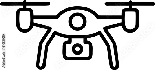 Modern drone with integrated camera for aerial photography and surveillance