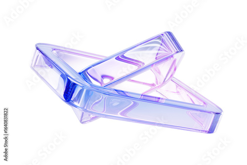 Obraz na plátně 3d crystal glass square frame shapes with holographic light effect in motion