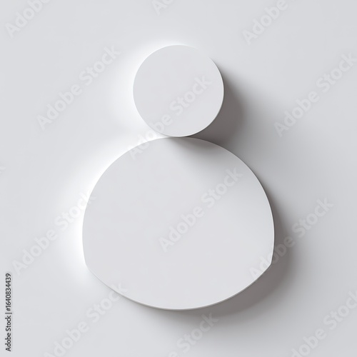 no profile,Minimalist White Abstract Shapes Composition Design Element