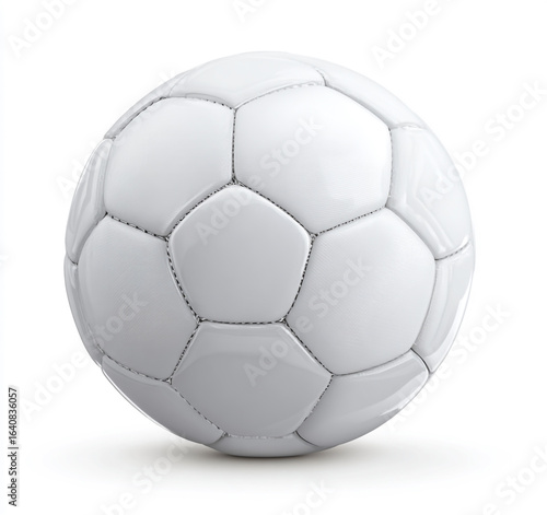 White soccer ball isolated on white background for sport and recreation