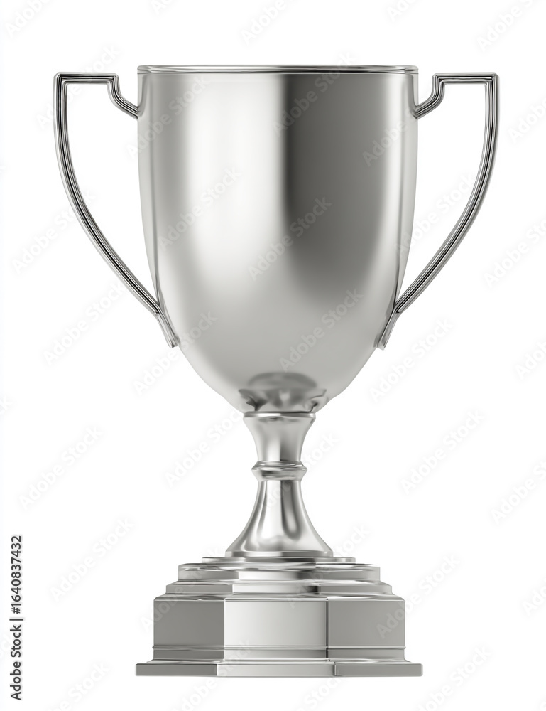 Silver trophy cup isolated on white background for winning and success Silver trophy cup isolated on white background for winning and success