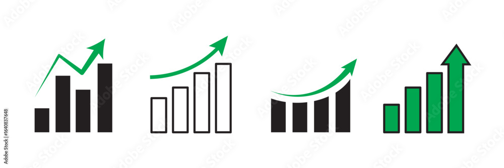 Stats icons set in black filled and stroke line style
Stats icons set in black filled and stroke line style