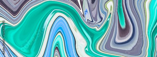 Abstract Colorful Liquid Marble Pattern with Flowing Vibrant Swirls, Iridescent Acrylic Pour Texture, Modern Gradient Design, and Stylish Contemporary Multicolor Fluid Art Background