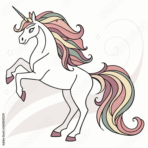 Pastel Unicorn Head Vector Illustration for Stock.

