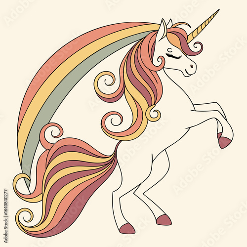 Pastel Unicorn Head Vector Illustration for Stock.

