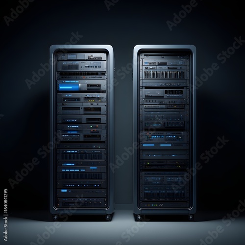 Data center server racks hosting equipment networking hardware information technology