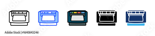 Labeling Machine Icon Collection With Multiple Styles