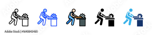Woodworking Factory Icon Collection With Multiple Styles