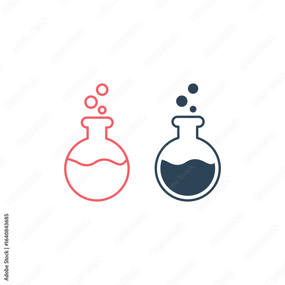 Obraz premium Flask vector illustration icons set