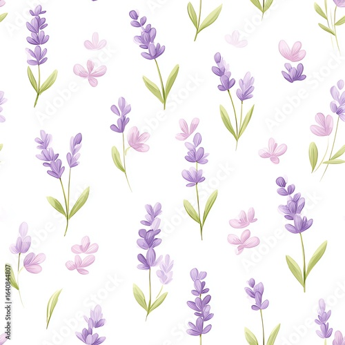 Seamless Lavender Floral Pattern