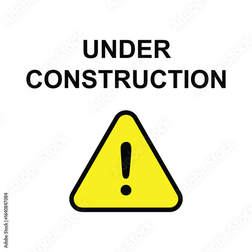 under construction sign icon vector
