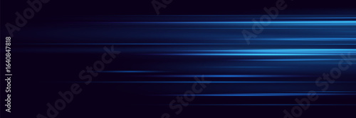 Abstract horizontal light lines with speed effect.