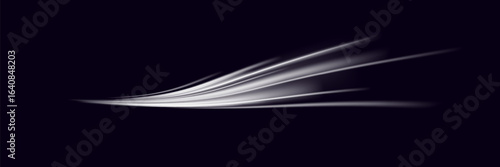 Futuristic white energy waves on black background
