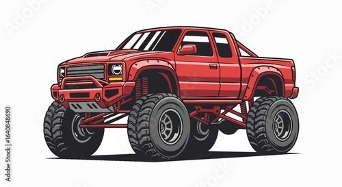 Red monster truck illustration