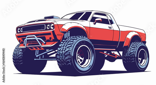 Powerful monster truck illustration